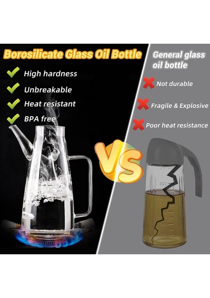 Pişirme Için Büyük Yüksek Borosilikat Cam Yağ Şişesi, Kaymaz Silikon Tabanlı 25FLOZ Yağ ve Sirke Dispenseri Şişesi (Yurt Dışından) indirimleri
