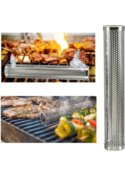Yuvarlak Barbekü Izgara Sıcak Soğuk Sigara Örgü Boru Duman Jeneratörü Paslanmaz Çelik Sigara Içen Ahşap Pelet Mutfak Açık Havada Barbekü Malzemeleri-Yuvarlak Bölüm (Yurt Dışından)