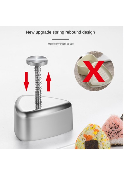 Onigiri Kalıp, Paslanmaz Çelik Pirinç Topu Kalıp Suşi Makinesi, Çocuklar Için Klasik Üçgen Musubi Kalıp Öğle Yemeği Bento ve Ev Dıy (Yurt Dışından) modelleri
