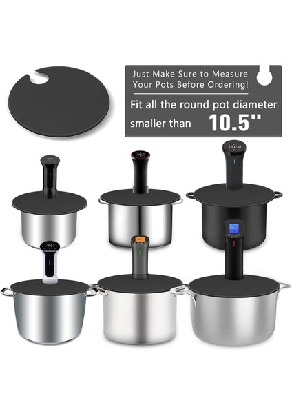 Adet Silikon Kapaklar - 10,5 Inçe Kadar Stok Tencerelere Uyumlu - Anova Culinary Sous Vide Hassas Ocaklar Gri ile Uyumlu (Yurt Dışından) fırsatları