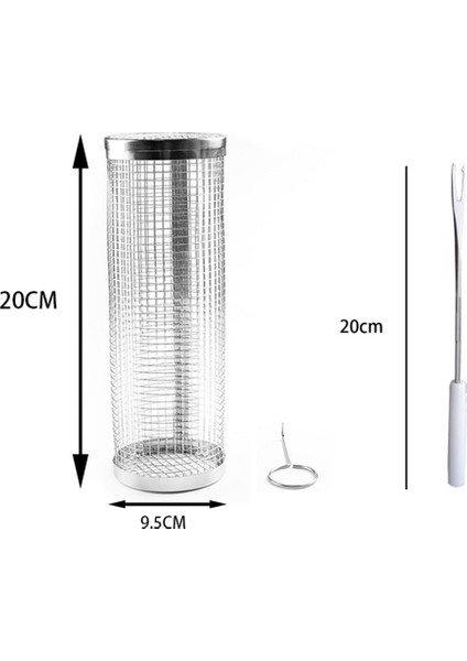 Adet Barbekü Izgara Sepeti Haddeleme Izgara Sepeti Paslanmaz Çelik Izgara Ağı Barbekü Izgara Taşınabilir Izgara Sepetleri-A (Yurt Dışından)