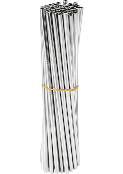 100 Adet Metal Pipet Yeniden Kullanılabilir 304 Paslanmaz Çelik Içme Suyu Boruları 215 mm x 6 mm Kavisli Pipetler ve 50 Düz Pipet (Yurt Dışından)