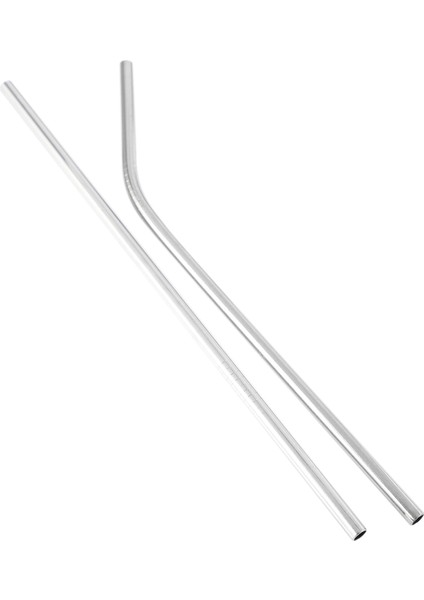 100 Adet Metal Pipet Yeniden Kullanılabilir 304 Paslanmaz Çelik Içme Suyu Boruları 215 mm x 6 mm Kavisli Pipetler ve 50 Düz Pipet (Yurt Dışından)