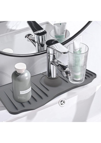 Silikon Musluk Mat Mutfak Lavabo Sünger Drenaj Raf Ayarlanabilir Lavabo Mat Banyo Tezgahı Koruyucu Siyah (Yurt Dışından) fırsatları