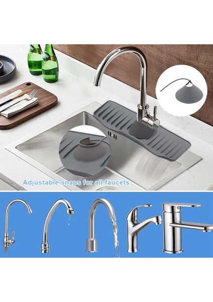 Silikon Musluk Mat Mutfak Lavabo Sünger Drenaj Raf Ayarlanabilir Lavabo Mat Banyo Tezgahı Koruyucu Siyah (Yurt Dışından) indirimleri
