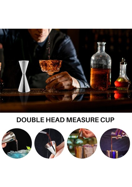 Paslanmaz Çelik Ölçü Fincan Çift Kafa Bar Parti Şarap Kokteyl Shaker Jigger 60 ml (Yurt Dışından)
