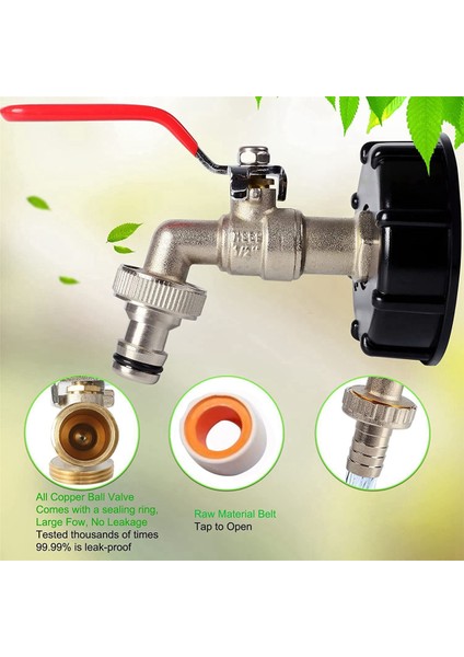 Ibc Konteyner 1/2 Inç Pirinç Ibc Tankı Aksesuarları Ibc Tankı Adaptörü Ibc Vana S60X6 Su Deposu 1000L Ibc Adapte (Yurt Dışından)