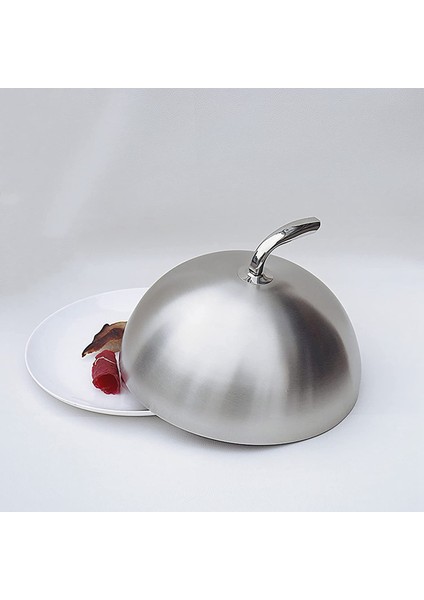 Adet 24CM Paslanmaz Çelik Biftek Kapağı Teppanyaki Kubbe Tabak Kapağı Ev Yuvarlak Yağ Geçirmez Yemek Yemek Örtüsü Mutfak Pişirme (Yurt Dışından)