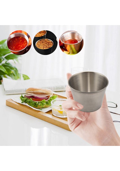 24 Paket Paslanmaz Çelik Çeşni Sos Bardakları, Ticari Sınıf Daldırma Sos Bardakları, Ramekin Çeşni Bardakları Porsiyon Bardakları (Yurt Dışından) fırsatları