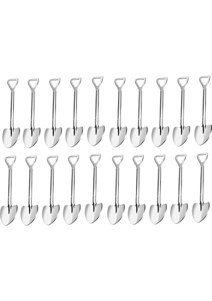 20 Paket Kürek Şekli Espresso Kaşıkları, 4.7 Inç Paslanmaz Çelik Mini Kahve Kaşıkları, Tatlı Için Küçük Kaşıklar, Çay (Yurt Dışından)