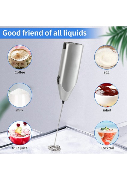 Süt Köpürtücü Sessiz El Köpürtücü Çırpma Yüksek Güçlü Mini Blender Elektrikli Köpük Makinesi Mikser Blender (Yurt Dışından)