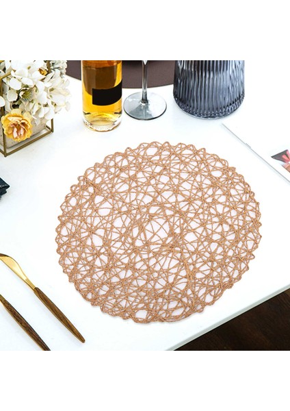 Yuvarlak Kağıt Dokuma Servis Altlıkları, Yemek, Parti ve Düğün Için Dekoratif Halat Örgü Servis Altlıkları 12PCS (Yurt Dışından)
