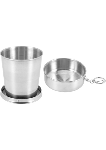 Katlanır Bardak Teleskopik Bardak Geri Çekilebilir Bardak Spor Yürüyüş Kamp 240 ml Anahtarlık (Yurt Dışından)