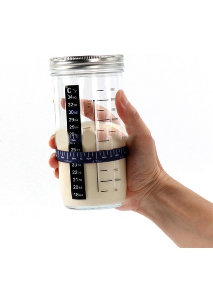 Cam Hava Geçirmez Kavanoz Ekşi Maya Yapıcı Kapaklı ve Ölçekli Doğal Fermantasyon Kavanozu Hamur Fermantasyon Kiti (Yurt Dışından) modelleri