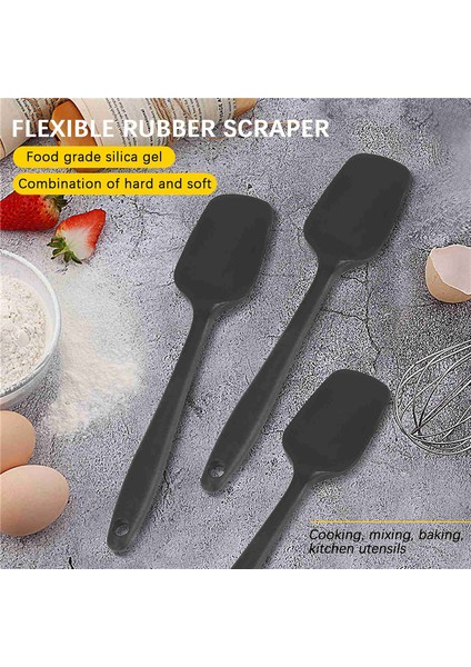 Adet Silikon Spatula Siyah Yüksek Sıcaklığa Dayanıklı Bpa Içermeyen Kauçuk Spatula Pişirme ve Pişirme Mutfak Spatula (Yurt Dışından)