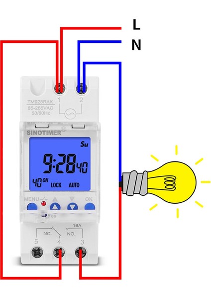 Sınotımer TM928RAKL Büyük Ekranlı Akıllı Zil Enstrüman Zamanlayıcısı 85-265V 16A (Yurt Dışından)