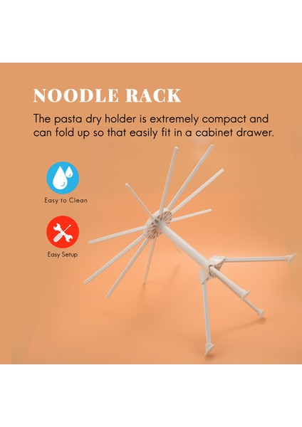 Makarna Kurutma Rafı, Katlanabilir Erişte Kurutma Tutucusu, Taze Ev Yapımı Makarna Yapımı Için 10 Kollu Spagetti Kurutma Makinesi Standı (Yurt Dışından)