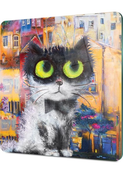 Cam Kesme Tahtası Kare Kedi Desenli 30X30 cm fırsatları