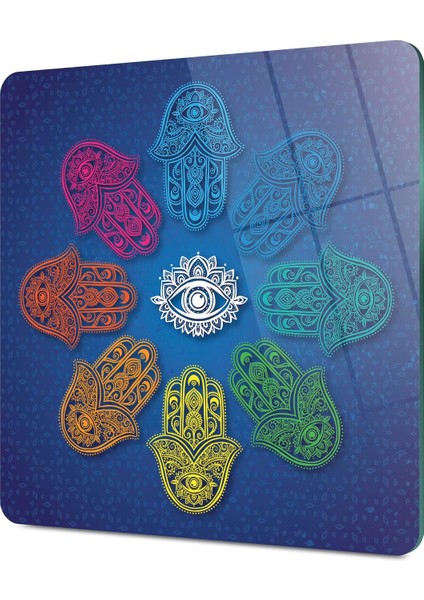 Cam Kesme Tahtası Kare Fatma Ana Eli Desenli 30X30 cm fırsatları