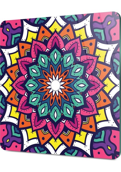Cam Kesme Tahtası Kare Mandala Desenli 1307 30X30 cm fırsatları