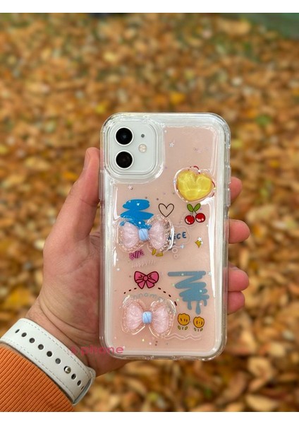 Apple iPhone 11 Kılıf 3D Kabartmalı Emoji Ayıcık Kalp Kelebek Rıch Gırl Yazılı Cool Aşko Kreasyon