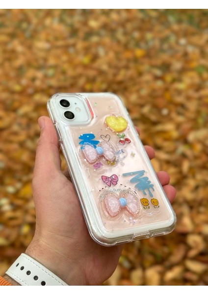 Apple iPhone 11 Kılıf 3D Kabartmalı Emoji Ayıcık Kalp Kelebek Rıch Gırl Yazılı Cool Aşko Kreasyon