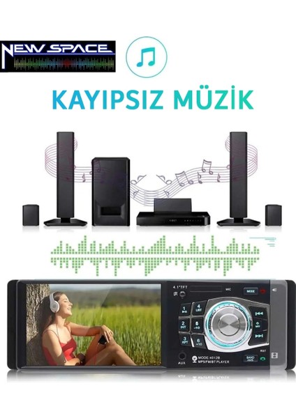 Audıo 4012B-MP5 4 Inç Ekran-Mirror LİNK-BLUETOOTH-AUX-USB-VİDEO-800X480-HER Model Araca Uygun