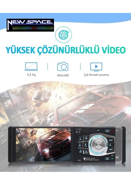 Audıo 4012B-MP5 4 Inç Ekran-Mirror LİNK-BLUETOOTH-AUX-USB-VİDEO-800X480-HER Model Araca Uygun