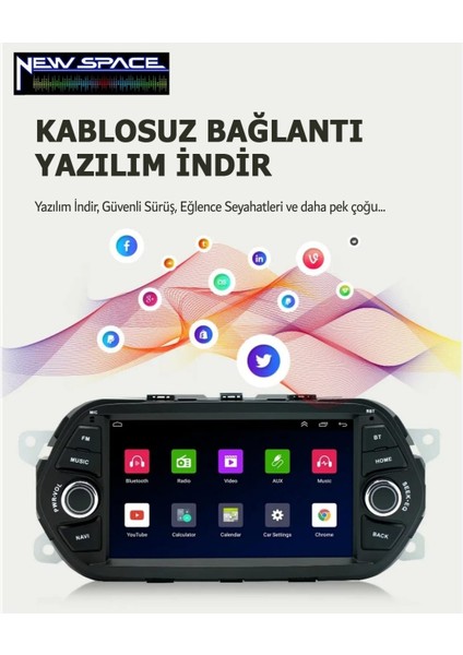 Audio EG006-AN Fiat Egea Uyumlu 12-7 inc Ekran 2+32-RDS-IPS-CARPLAY-HER MODEL ARACA UYGUN