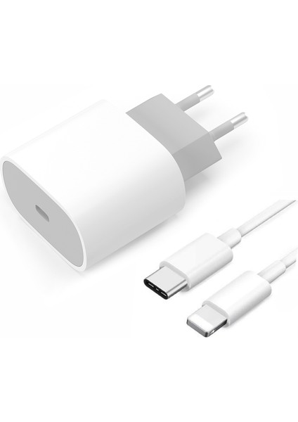 Apple Uyumlu Hızlı Şarj Aleti 20 W - Adaptör ve Şarj Kablosu(Mfı 20W PD-3000 Mah Hızlı Şarj)