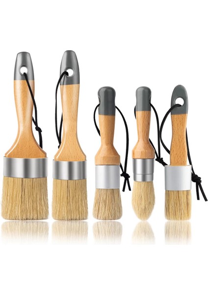 Tebeşir Boya Fırçaları, Balmumu Boyama Fırçaları Setof 5, Tebeşir Boya, Tüm Boyama ve Cilalama Için Yuvarlak Oval Tebeşir Boya Fırçaları (Yurt Dışından)