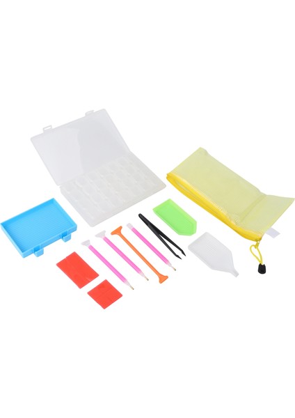 20 Parça Elmas Boyama Araçları 5d Dıy Elmas Boyama Aksesuarları Yetişkinler Veya Çocuklar Için 28 Yuvalı Elmas Nakış Kutusu ile Elmas Çapraz Kitleri (Yurt Dışından)