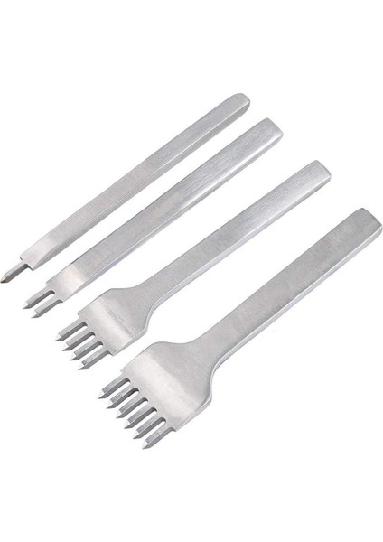 Bağlama Dikiş Keski Seti Dıy Deri El Sanatları Aracı 4mm Elmas Delik Zımbalar Deri 1/2/4/6 Prong Delikli Dikiş Araçları (Yurt Dışından)