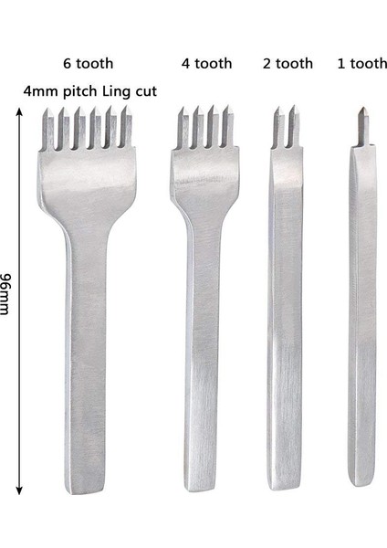 Bağlama Dikiş Keski Seti Dıy Deri El Sanatları Aracı 4mm Elmas Delik Zımbalar Deri 1/2/4/6 Prong Delikli Dikiş Araçları (Yurt Dışından) fiyatları