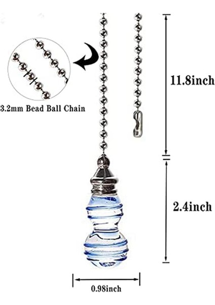 Mavi Kolye, Fan Uzatma Zinciri Kemeri ile Süslenmiş 14 Inç (Yaklaşık 35,6 Cm)3,2 mm Çaplı Boncuklu Top Kolye (Yurt Dışından) fiyatları