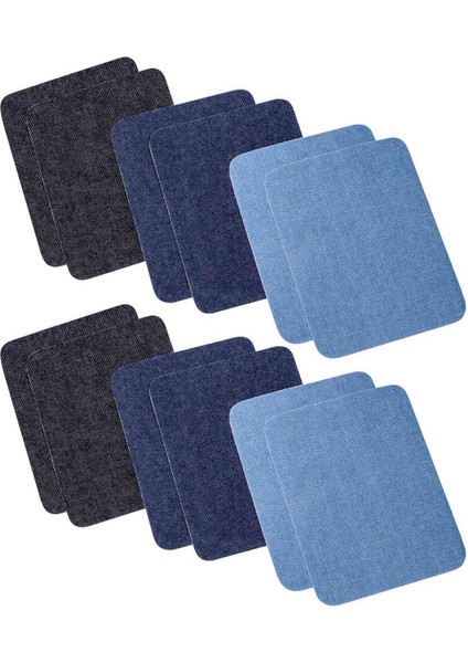 Giyim Jeans Için Demir On Denim Yamalar 12 Adet, 3 Renk (4,9 Inç x 3,7 Inç) (Yurt Dışından)