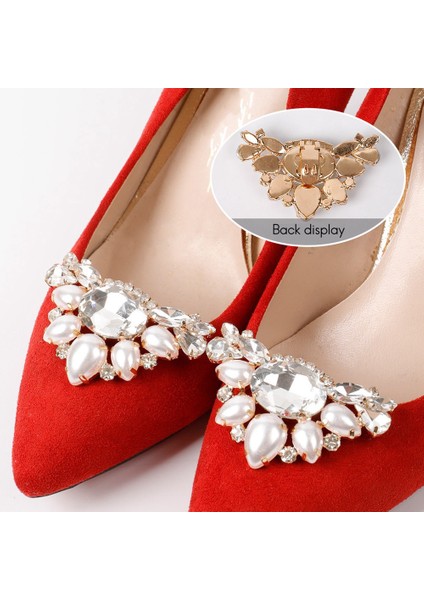 Adet Düğün Ayakkabı Süslemeleri Yüksek Topuk Ayakkabı Klip Kadın Gelin Dekorasyon Taklidi Parlak Dekoratif Klip Charm Toka (Yurt Dışından) fırsatları