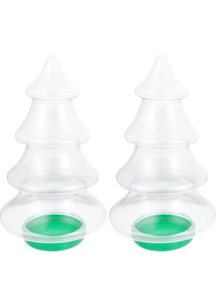 Adet Şeker Kavanozları Yılbaşı Ağacı Şekilli Plastik Kurabiye Kavanozları Kapaklı Güzel Şeker Depolama Şişeleri 1.55L (Yurt Dışından)