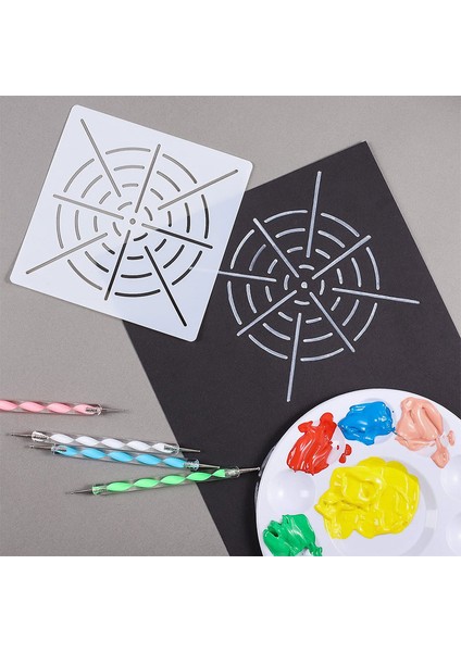 Mandala Art Süsleme Aletleri 18 Set, 4 Mandala Şablonu, 8 Akrilik Çubuk, Boya Tepsisi, 5 Çift Taraflı Noktalama Aletleri Dahil (Yurt Dışından) modelleri