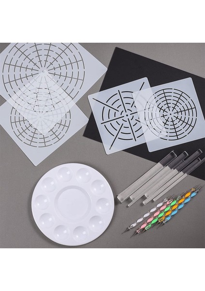 Mandala Art Süsleme Aletleri 18 Set, 4 Mandala Şablonu, 8 Akrilik Çubuk, Boya Tepsisi, 5 Çift Taraflı Noktalama Aletleri Dahil (Yurt Dışından) fırsatları