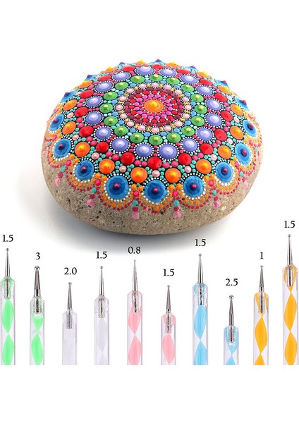 Mandala Art Süsleme Aletleri 18 Set, 4 Mandala Şablonu, 8 Akrilik Çubuk, Boya Tepsisi, 5 Çift Taraflı Noktalama Aletleri Dahil (Yurt Dışından) indirimleri