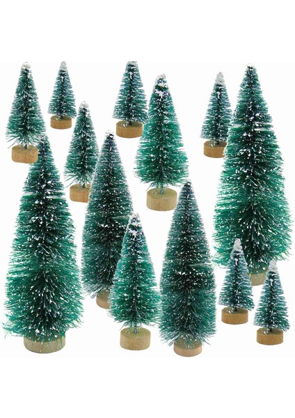 34 Adet Mini Noel Ağacı Kar Don Küçük Çam Ağacı Dıy Zanaat Masaüstü Dekorasyon Noel Süsleri Ağaç Süslemeleri (Yurt Dışından)