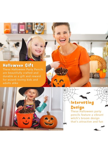 Cadılar Bayramı Cadı Süpürge Kalem Renkli Cadı Süpürge Kalemler Sihirbaz Kalem Süpürge Yazma Kalemler (12 Adet) (Yurt Dışından) fırsatları