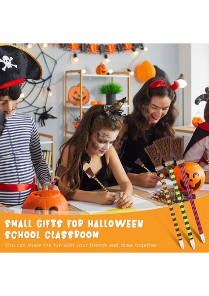 Cadılar Bayramı Cadı Süpürge Kalem Renkli Cadı Süpürge Kalemler Sihirbaz Kalem Süpürge Yazma Kalemler (12 Adet) (Yurt Dışından) indirimleri