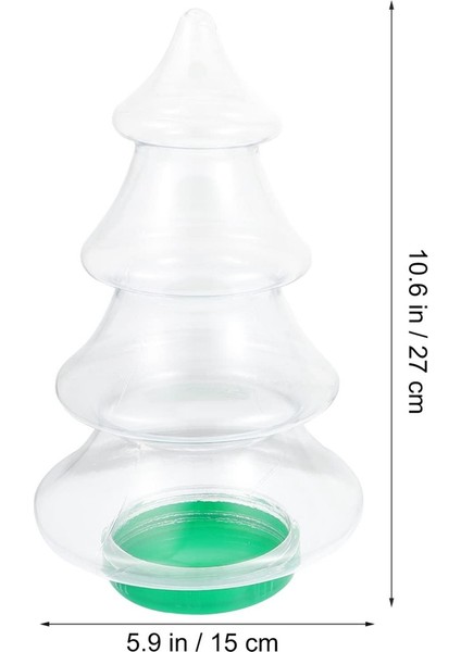 Adet Şeker Kavanozları Yılbaşı Ağacı Şekilli Plastik Kurabiye Kavanozları Kapaklı Güzel Şeker Depolama Şişeleri 1.55L (Yurt Dışından)
