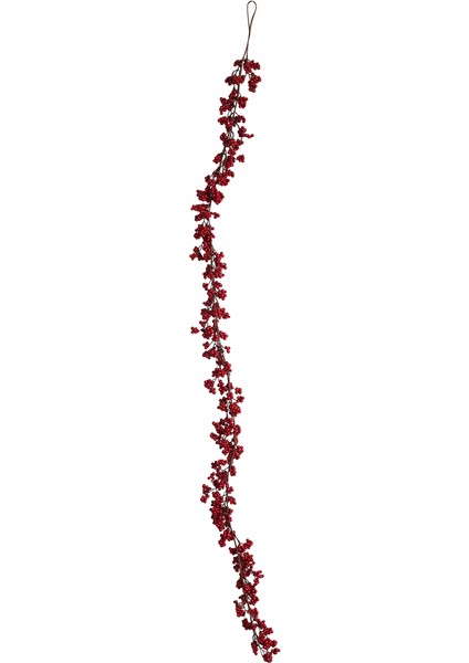 5.9 Ft Noel Kırmızı Berry Çelenk Yapay Bordo Kırmızı Pip Noel Garland Şömine Süslemeleri Için Tatil Dekor (Yurt Dışından)