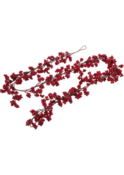 5.9 Ft Noel Kırmızı Berry Çelenk Yapay Bordo Kırmızı Pip Noel Garland Şömine Süslemeleri Için Tatil Dekor (Yurt Dışından)