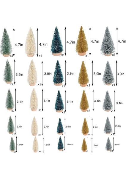 30 Parça Minyatür Çam Ağaçları Minyatür Sahneler Için Ahşap Tabanlı Sisal Ağaçları, Masa Üstü Dekorasyon Ağaçları (Yurt Dışından)
