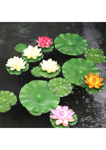 Yapay Yüzen Köpük Lotus Yaprakları Dekoru Gölet Akvaryumu ve Sahne Için Gerçekçi Lotus Yaprakları Yeşil Bitki Balık Havuzu Dekorasyonu Için 8, 4 Boyutlu Paket (10, 15, 20, 28CM) (Yurt Dışından)
