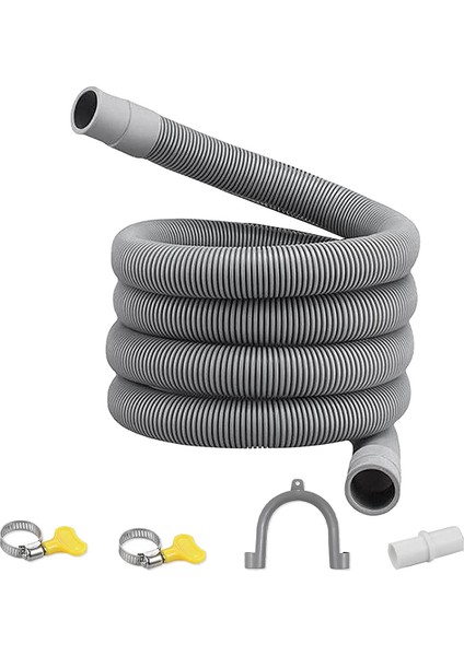 Tahliye Hortumu Uzatma Seti Üniversal Çamaşır Makinesi Hortumu 2m, Braket Dahil Hortum Bağlantısı ve Hortum Kelepçeleri Tahliye Hortumları (Yurt Dışından)